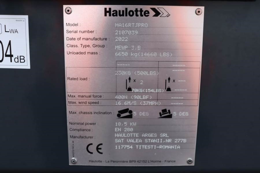 Колінчастий підйомник Haulotte HA16RTJ Pro NEW, Valid inspection, *Guarantee! Die: фото 7