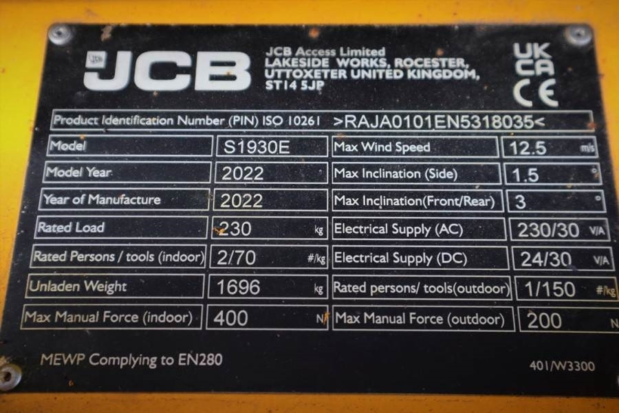 JCB S1930E Valid inspection, *Guarantee! New And Avail - Ножичний підйомник: фото 4 JCB S1930E Valid inspection, *Guarantee! New And Avail - Ножичний підйомник: фото 4