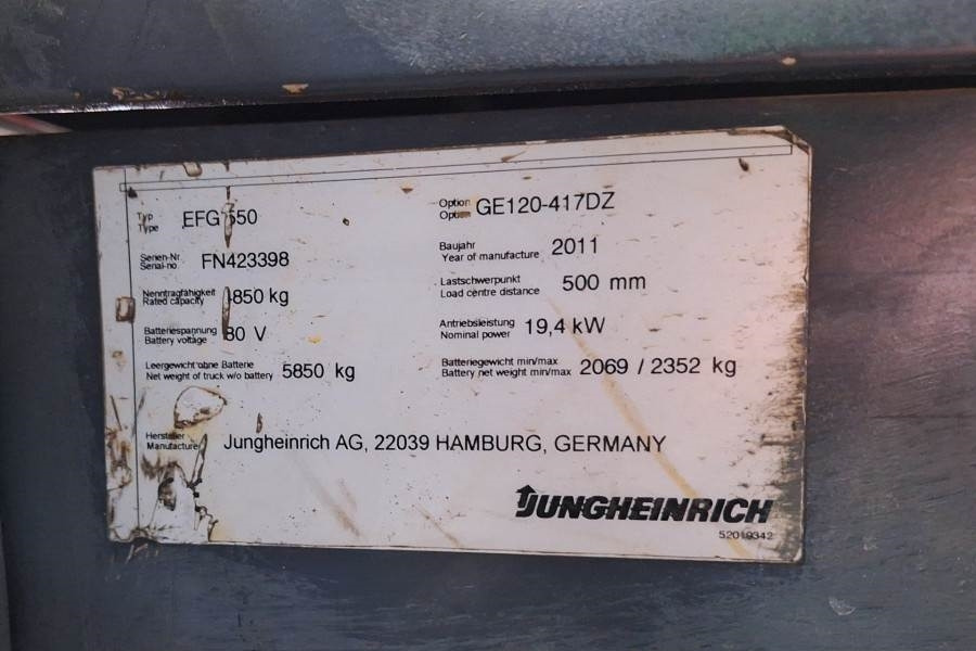 Дизельний навантажувач Jungheinrich EFG550 Electric, 5000kg Capacity, Lifting Height 3: фото 6