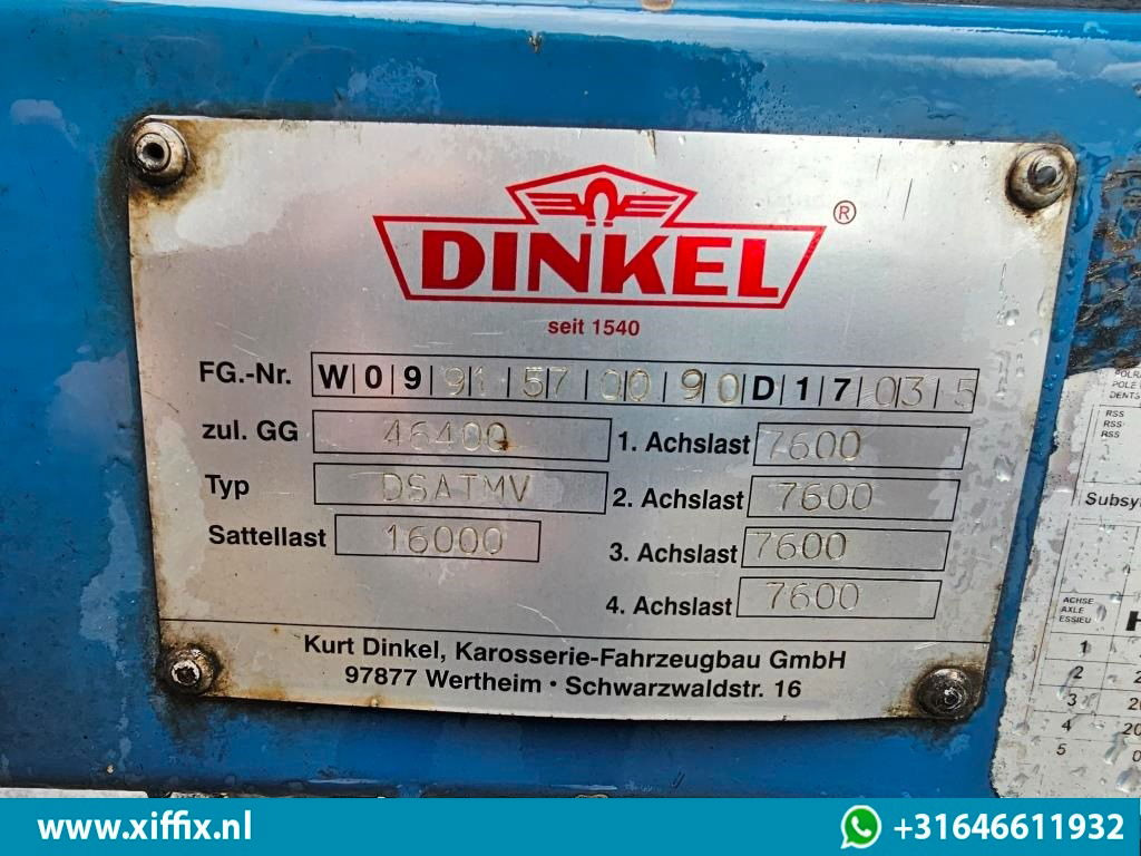 Низькорамна платформа напівпричіп Dinkel 4-ass. Semi dieplader met elektrische huifopbouw / 2x naloop gestuurd: фото 16 Низькорамна платформа напівпричіп Dinkel 4-ass. Semi dieplader met elektrische huifopbouw / 2x naloop gestuurd: фото 16
