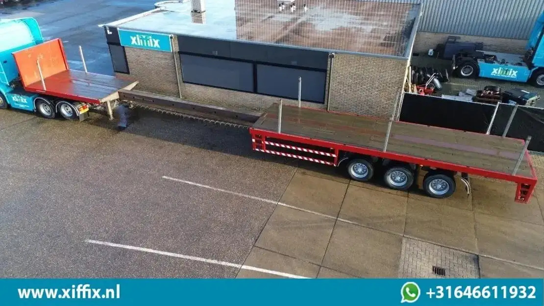 Бортовий напівпричіп/ Платформа Lintrailers 3-ass. Vlakke uitschuifbare oplegger / Naloop gestuurd: фото 1