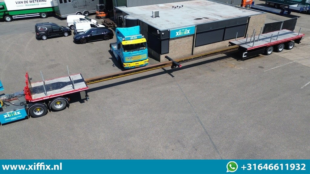 Nooteboom 3-ass. Vlakke dubbel 2x uitschuifbare oplegger / 3x gestuurd - Бортовий напівпричіп/ Платформа: фото 1 Nooteboom 3-ass. Vlakke dubbel 2x uitschuifbare oplegger / 3x gestuurd - Бортовий напівпричіп/ Платформа: фото 1