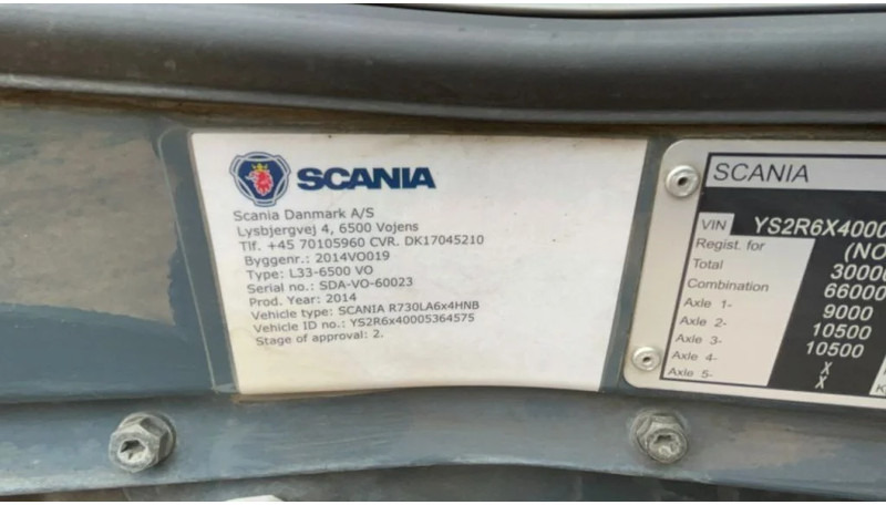 Тягач Scania R730 Scania R730 6x4 Big axle EURO6 Dutch registration: фото 12