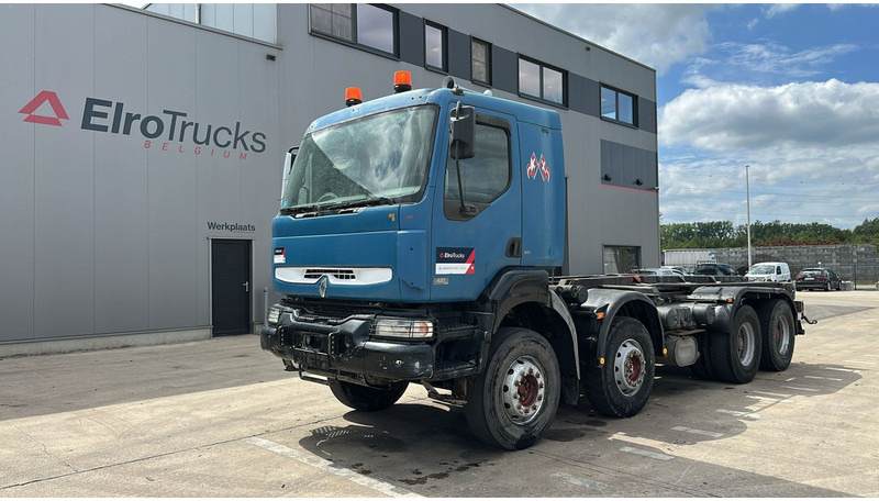 Renault KERAX 420 (8X4 / GRAND PONT / LAMES / BOITE MANUELLE / BONNE ETAT) - Вантажівка шасі: фото 1 Renault KERAX 420 (8X4 / GRAND PONT / LAMES / BOITE MANUELLE / BONNE ETAT) - Вантажівка шасі: фото 1