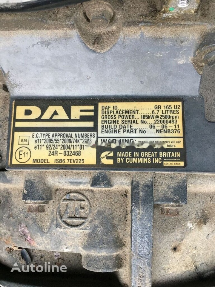 DAF GR165 U2 DAF Lf45 - Двигун в категорії Вантажівки: фото 1 DAF GR165 U2 DAF Lf45 - Двигун в категорії Вантажівки: фото 1