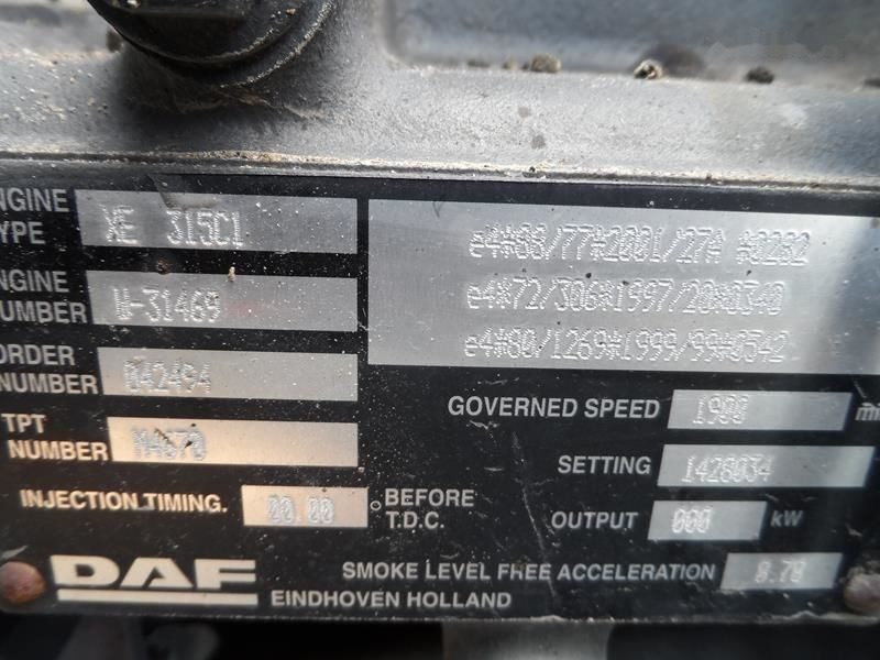 DAF XE315C 430 E3 DAF XF 95 - Двигун в категорії Вантажівки: фото 4 DAF XE315C 430 E3 DAF XF 95 - Двигун в категорії Вантажівки: фото 4