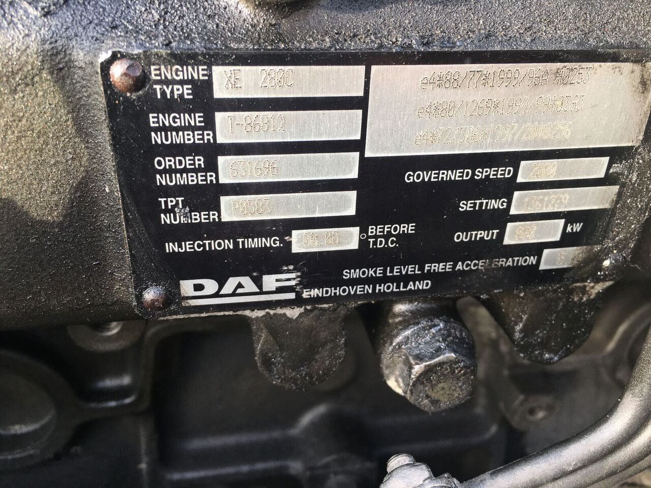 DAF xe280c DAF xf95 truck - Двигун в категорії Вантажівки: фото 3 DAF xe280c DAF xf95 truck - Двигун в категорії Вантажівки: фото 3