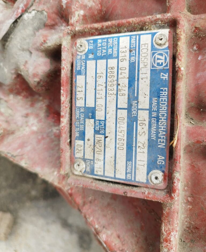 IVECO Ecosplite ZF16S221IT 1316041748 IVECO Cursor13E3 truck - Коробка передач в категорії Вантажівки: фото 2 IVECO Ecosplite ZF16S221IT 1316041748 IVECO Cursor13E3 truck - Коробка передач в категорії Вантажівки: фото 2