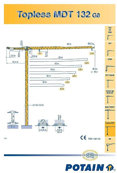Potain MDT 132 - Баштовий кран: фото 4 Potain MDT 132 - Баштовий кран: фото 4