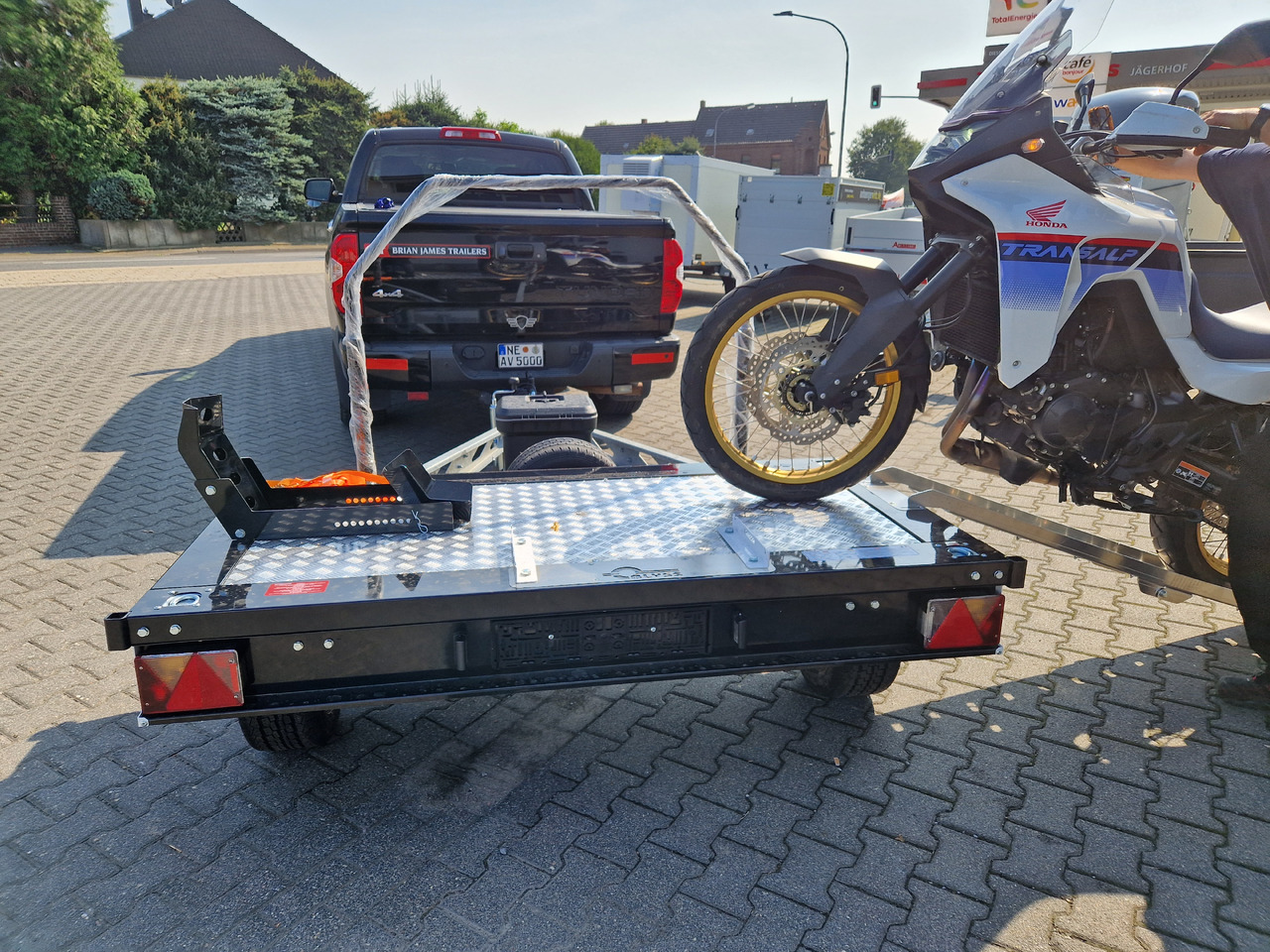 Причіп для мотоцикла Motorradanhänger Motocamp 1 750 quer 200x107cm Motorrad Roller Fahrrad black 750kg: фото 16