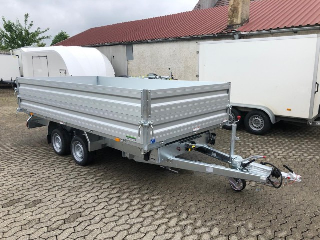 Humbaur 3-Seitenkipper HTK 3500.41 Alu mit BW-Aufsatz, 4100 x 2100 x 350 mm, 3,5 to. - Самоскид причіп: фото 1 Humbaur 3-Seitenkipper HTK 3500.41 Alu mit BW-Aufsatz, 4100 x 2100 x 350 mm, 3,5 to. - Самоскид причіп: фото 1