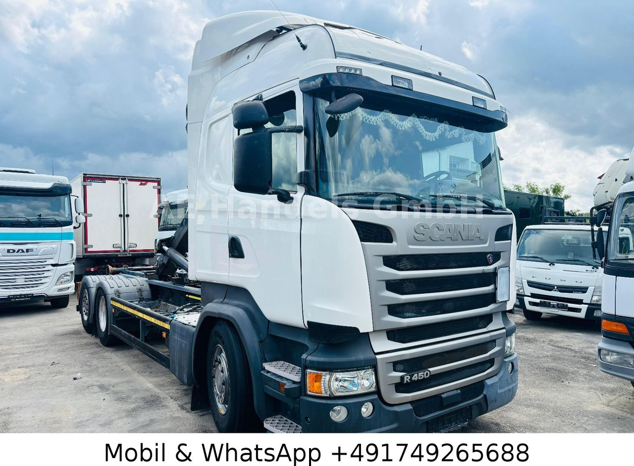Scania R450 LL 6x2 *Retarder/Hiab-OPT20S59/Standklima - Гаковий мультиліфт вантажівка: фото 1 Scania R450 LL 6x2 *Retarder/Hiab-OPT20S59/Standklima - Гаковий мультиліфт вантажівка: фото 1