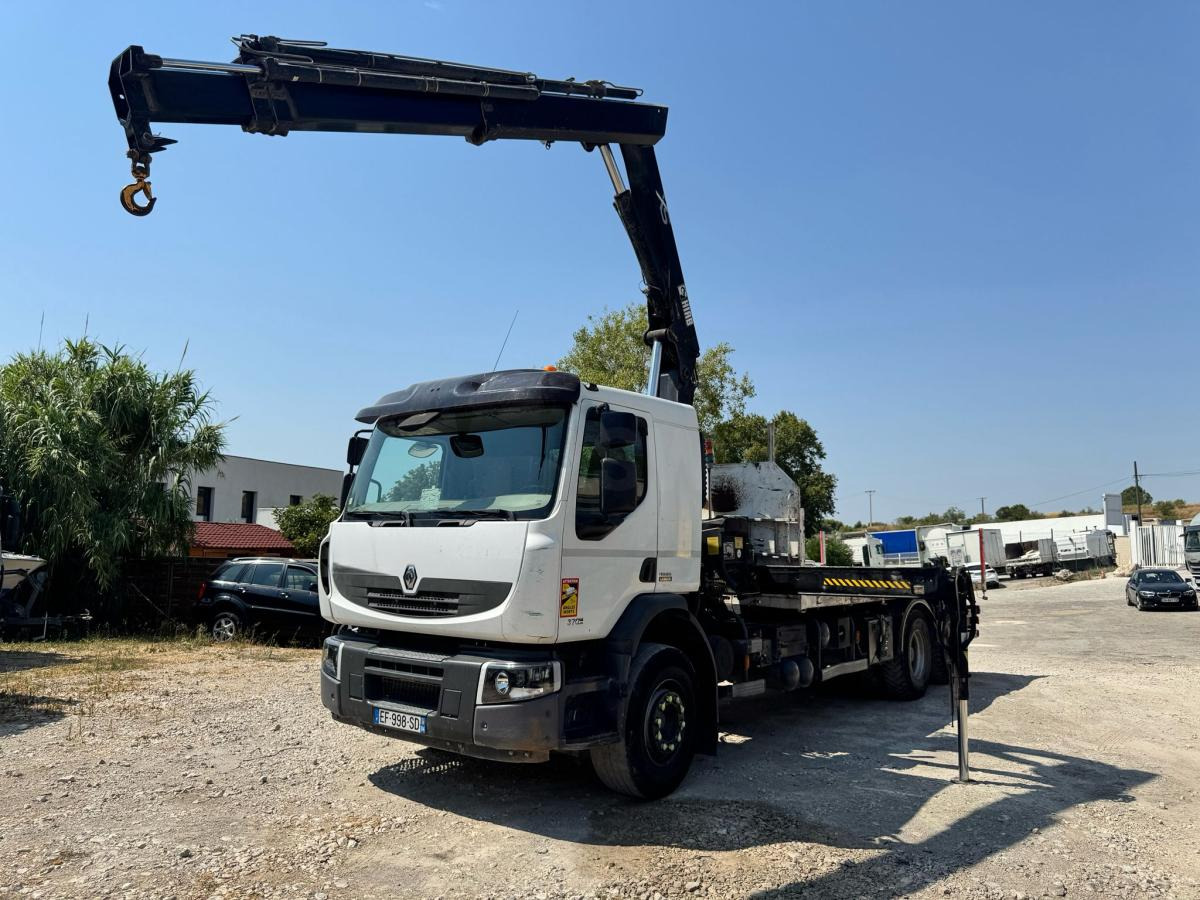 Renault PREMIUM 370 DXI PLATEAU RIDELLES GRUE - Бортова вантажівка/ Платформа, Вантажівка з маніпулятором: фото 1 Renault PREMIUM 370 DXI PLATEAU RIDELLES GRUE - Бортова вантажівка/ Платформа, Вантажівка з маніпулятором: фото 1