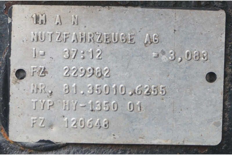 MAN HY-1350-01 37/12 - Задня вісь в категорії Вантажівки: фото 4 MAN HY-1350-01 37/12 - Задня вісь в категорії Вантажівки: фото 4
