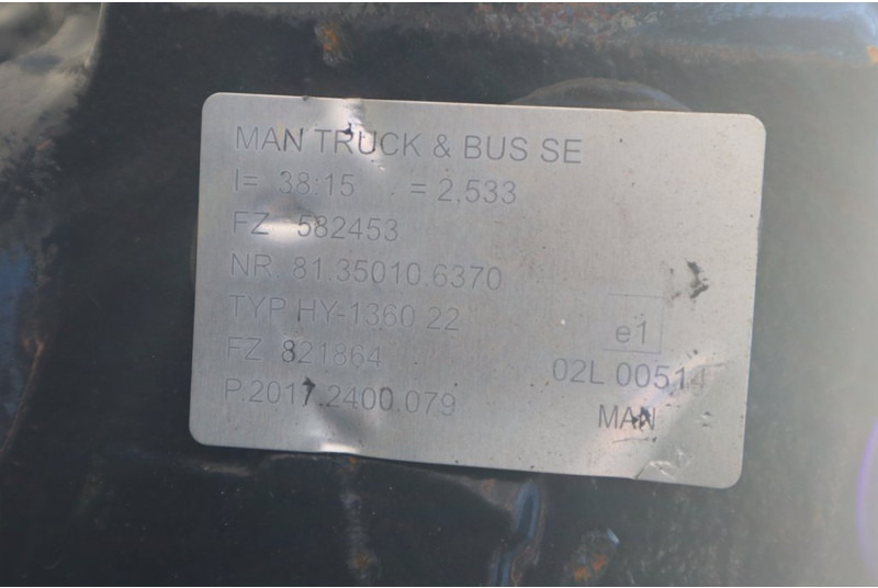 MAN HY-1360-22 38/15 - Задня вісь в категорії Вантажівки: фото 4 MAN HY-1360-22 38/15 - Задня вісь в категорії Вантажівки: фото 4