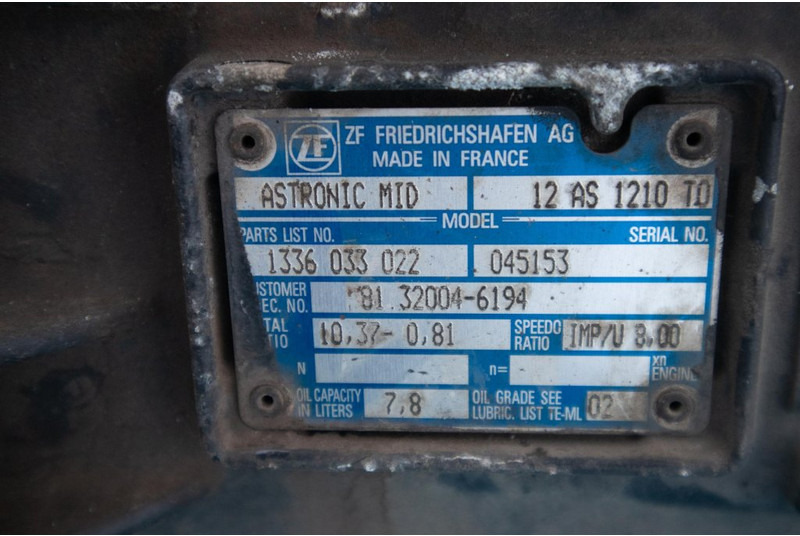 ZF 12AS1210OD TGM 81.32004-6194 - Коробка передач в категорії Вантажівки: фото 5 ZF 12AS1210OD TGM 81.32004-6194 - Коробка передач в категорії Вантажівки: фото 5