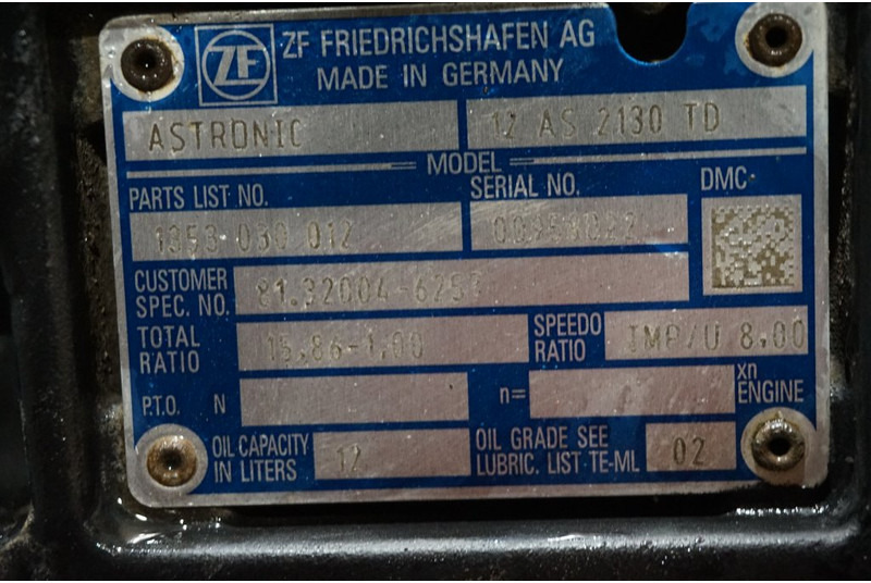 ZF 12AS2130DD TGS 81.32004-6257 - Коробка передач в категорії Вантажівки: фото 5 ZF 12AS2130DD TGS 81.32004-6257 - Коробка передач в категорії Вантажівки: фото 5