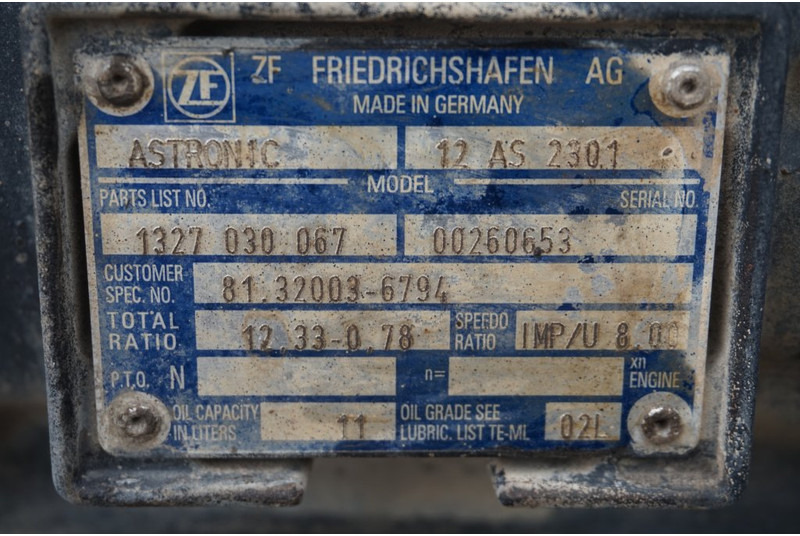 ZF 12AS2301OD TGA 81.32003-6794 - Коробка передач в категорії Вантажівки: фото 5 ZF 12AS2301OD TGA 81.32003-6794 - Коробка передач в категорії Вантажівки: фото 5