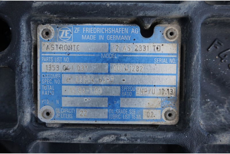 ZF 12AS2331DD+INT3 - Коробка передач в категорії Вантажівки: фото 5 ZF 12AS2331DD+INT3 - Коробка передач в категорії Вантажівки: фото 5