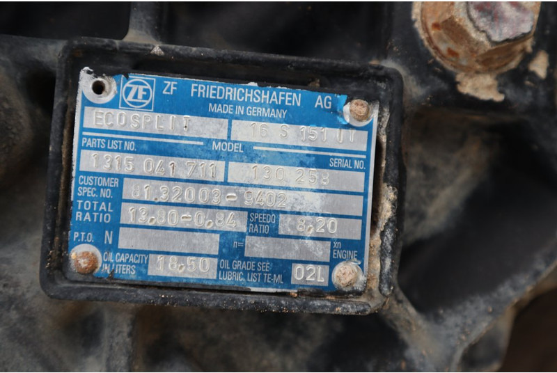 ZF 16S151OD+INT F2000 81.32004-6402 - Коробка передач в категорії Вантажівки: фото 5 ZF 16S151OD+INT F2000 81.32004-6402 - Коробка передач в категорії Вантажівки: фото 5