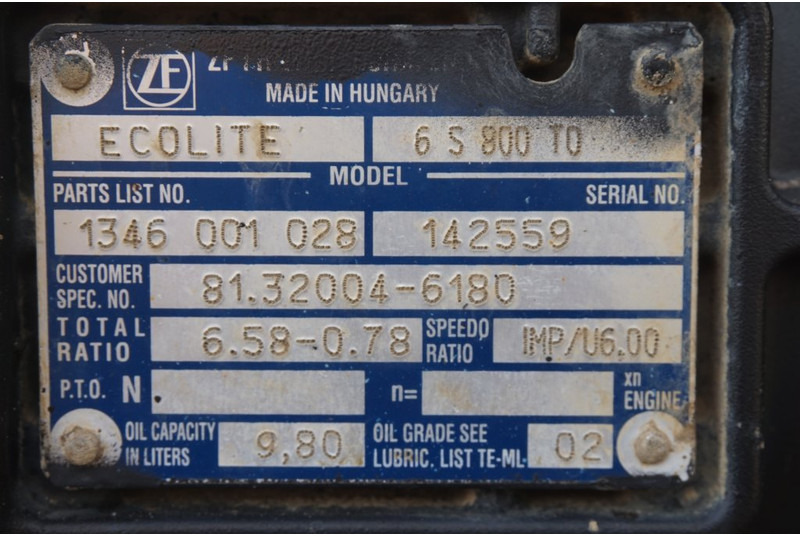 ZF 6S800OD TGL 81.32004-6180 - Коробка передач в категорії Вантажівки: фото 5 ZF 6S800OD TGL 81.32004-6180 - Коробка передач в категорії Вантажівки: фото 5