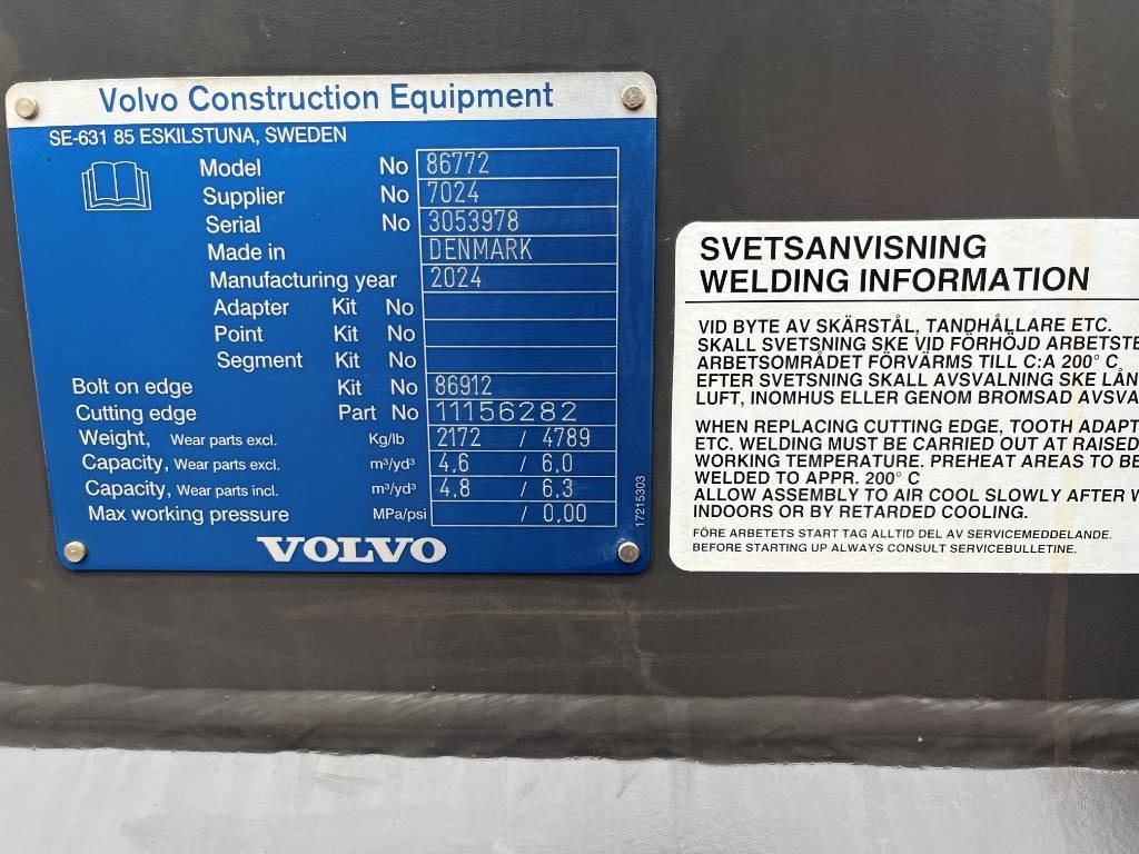Volvo L150H L180H Ny Skopa Volvo L150 L180 Bucket - Ківш в категорії Будівельна техніка: фото 2 Volvo L150H L180H Ny Skopa Volvo L150 L180 Bucket - Ківш в категорії Будівельна техніка: фото 2