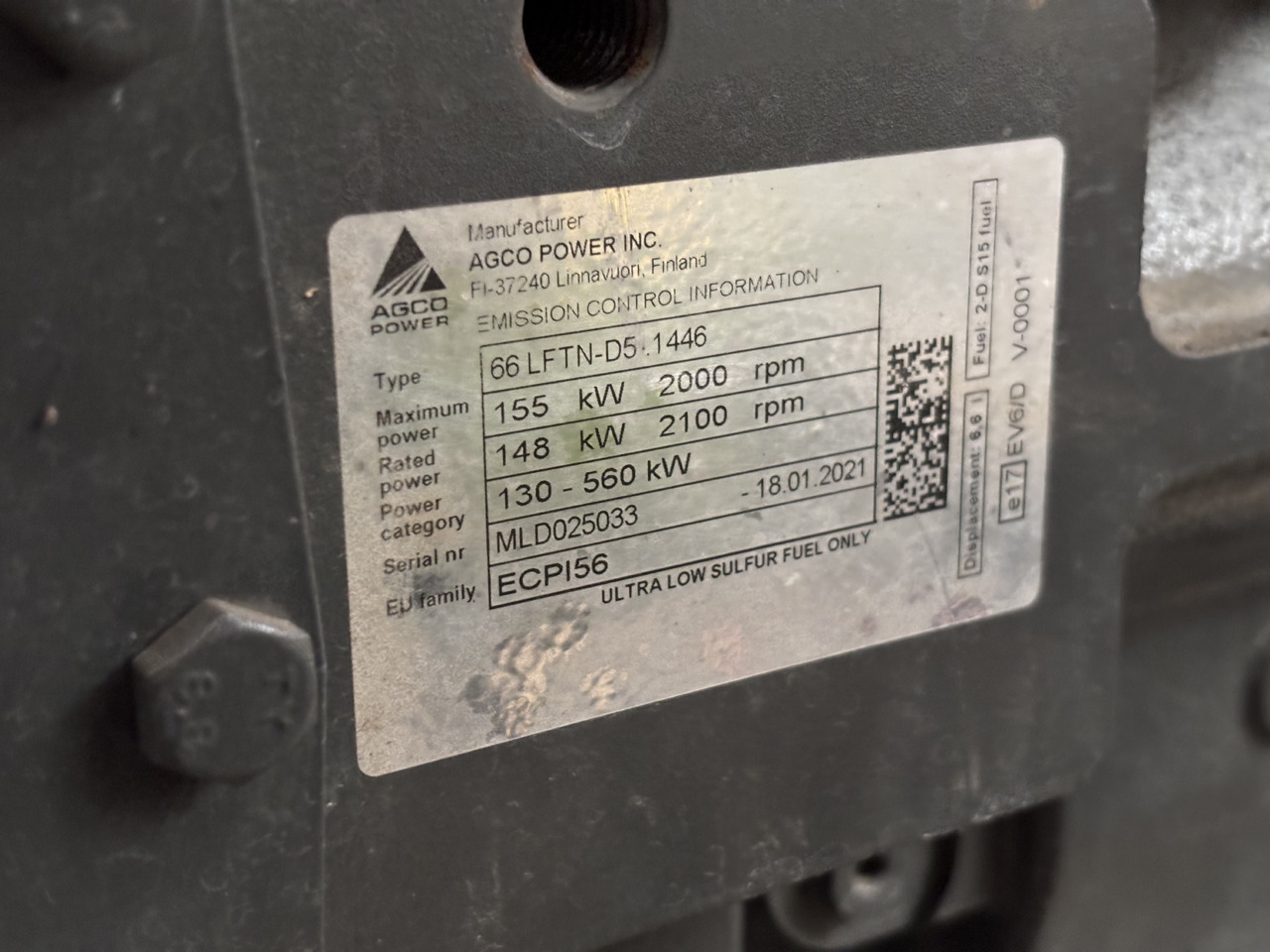 AGCO Fendt Massey Ferguson VALTRA 66 LFTN-D5.1446 ECPI56 Silnik 6.6L 155kW 2021rok CZĘŚCI - Двигун в категорії Сільськогосподарська техніка: фото 5 AGCO Fendt Massey Ferguson VALTRA 66 LFTN-D5.1446 ECPI56 Silnik 6.6L 155kW 2021rok CZĘŚCI - Двигун в категорії Сільськогосподарська техніка: фото 5