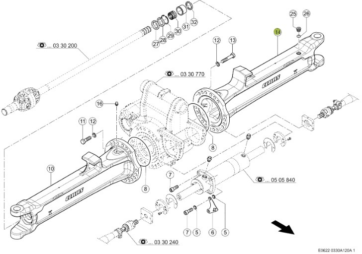 Claas Jaguar 970 - tylna oś napędowa - obudowa osi LEWA 0015048870 - Задня вісь в категорії Сільськогосподарська техніка: фото 1 Claas Jaguar 970 - tylna oś napędowa - obudowa osi LEWA 0015048870 - Задня вісь в категорії Сільськогосподарська техніка: фото 1