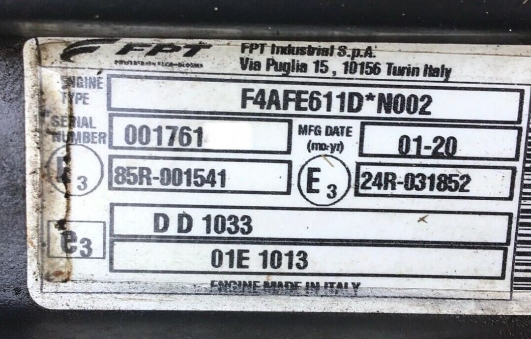 Iveco FPT F4AFE611D Euro 6 - Двигун в категорії Сільськогосподарська техніка: фото 1 Iveco FPT F4AFE611D Euro 6 - Двигун в категорії Сільськогосподарська техніка: фото 1