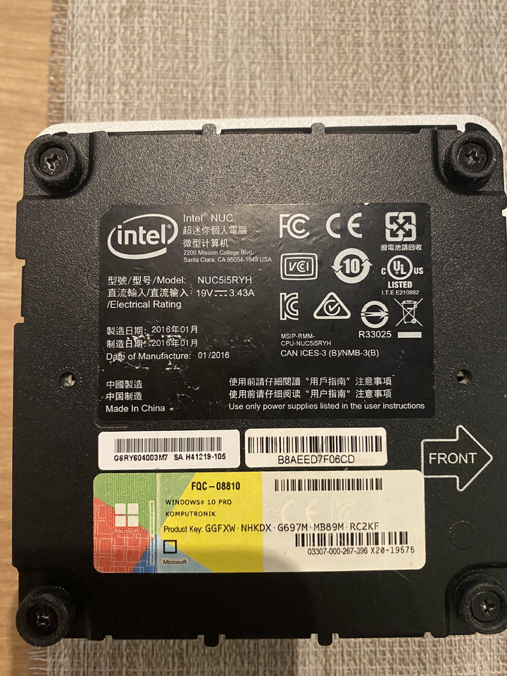 Mikrokomputer Mini PC Intel NUC5i5RYH - Інструмент/ Обладнання: фото 5 Mikrokomputer Mini PC Intel NUC5i5RYH - Інструмент/ Обладнання: фото 5
