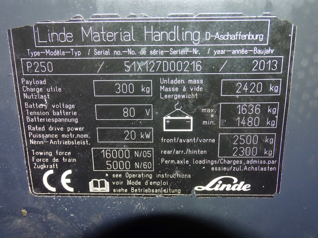 Linde P250 - Складські тягач: фото 2 Linde P250 - Складські тягач: фото 2