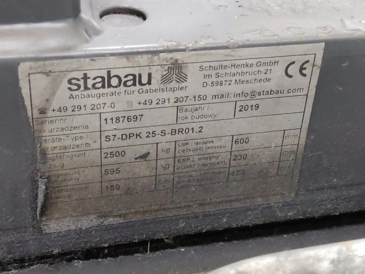 Stabau S7-DPK 25-S-BR01.2 - Навісне обладнання в категорії Вантажно-розвантажувальна техніка: фото 4 Stabau S7-DPK 25-S-BR01.2 - Навісне обладнання в категорії Вантажно-розвантажувальна техніка: фото 4