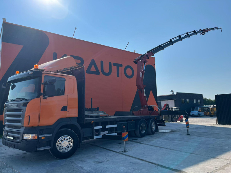 Scania R 340 6x2*4 HMF 2823-K6 + JIB / PLATFORM L=7293 mm - Бортова вантажівка/ Платформа, Вантажівка з маніпулятором: фото 1 Scania R 340 6x2*4 HMF 2823-K6 + JIB / PLATFORM L=7293 mm - Бортова вантажівка/ Платформа, Вантажівка з маніпулятором: фото 1