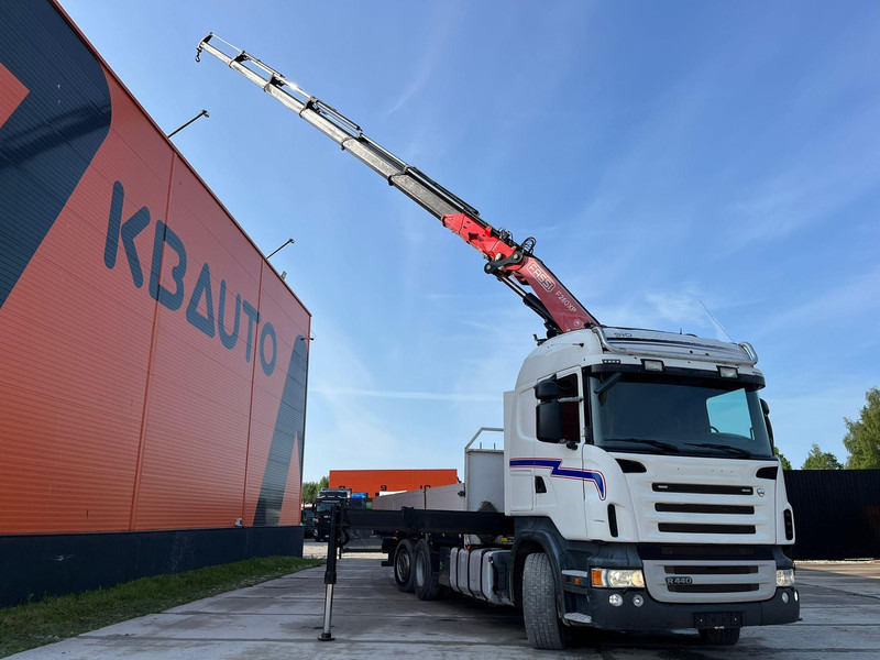 Бортова вантажівка/ Платформа, Вантажівка з маніпулятором Scania R 440 6x2*4 FASSI F260XP / PLATFORM L=6760 mm: фото 10