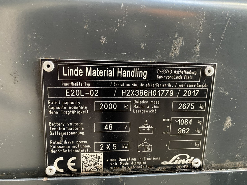 Електронавантажувач Linde E20L-02 Complete cabine: фото 7
