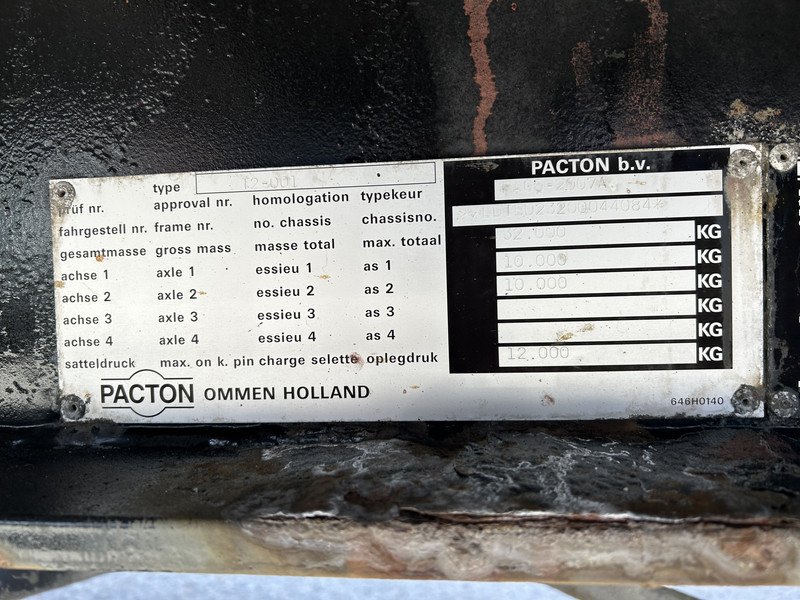 Тентований напівпричіп Pacton T2-001 Curtainside / Forklift Connector / ROR Drum / NL Trailer: фото 13