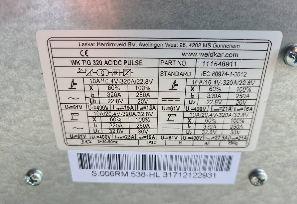 SpawarkaTig WELDKAR WK 320 AC/DC Puls, 320 A - Обладнання для зварювання: фото 5 SpawarkaTig WELDKAR WK 320 AC/DC Puls, 320 A - Обладнання для зварювання: фото 5