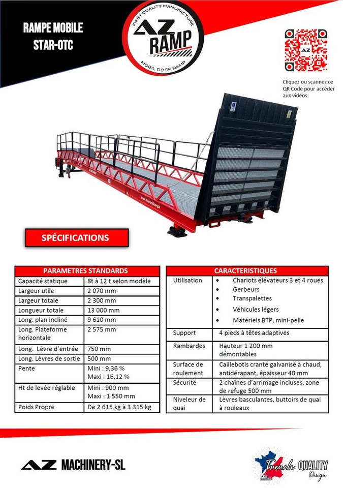 Loading Ramp with with hydraulic folding bridge - AZ RAMP - STAR-OTC- 8T. 8 ton capacity - Навантажувальна рампа: фото 4 Loading Ramp with with hydraulic folding bridge - AZ RAMP - STAR-OTC- 8T. 8 ton capacity - Навантажувальна рампа: фото 4