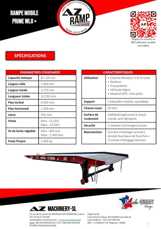 **RENTAL 12-24-36 Month** AZ RAMP-PRIME PRIME WLO + 8 . Industrial Mobil Loading Ramp - Навантажувальна рампа: фото 4 **RENTAL 12-24-36 Month** AZ RAMP-PRIME PRIME WLO + 8 . Industrial Mobil Loading Ramp - Навантажувальна рампа: фото 4
