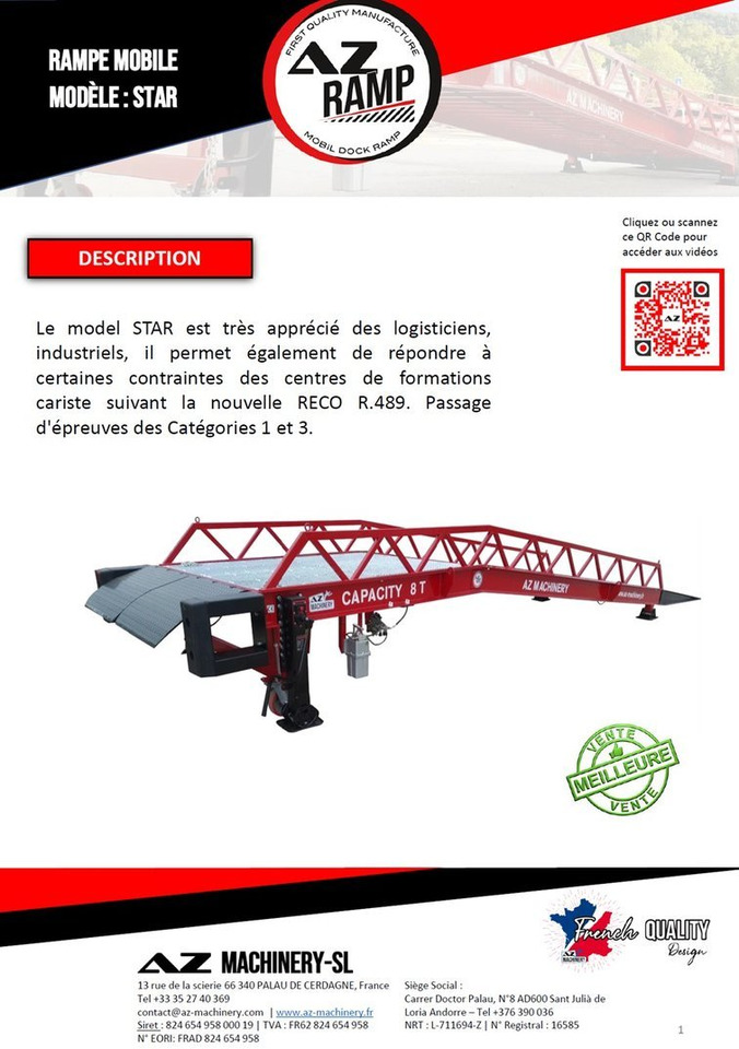 **RENTAL** Loading Ramp with with hydraulic tilting bridge - AZ RAMP - STAR- 8T. 8 ton capacity - Навантажувальна рампа: фото 3 **RENTAL** Loading Ramp with with hydraulic tilting bridge - AZ RAMP - STAR- 8T. 8 ton capacity - Навантажувальна рампа: фото 3