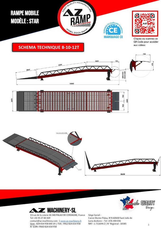 **RENTAL** Loading Ramp with with hydraulic tilting bridge - AZ RAMP - STAR- 8T. 8 ton capacity - Навантажувальна рампа: фото 5 **RENTAL** Loading Ramp with with hydraulic tilting bridge - AZ RAMP - STAR- 8T. 8 ton capacity - Навантажувальна рампа: фото 5