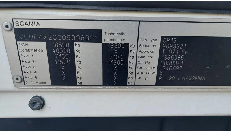 Тягач Scania R420 4x2 MANUAL GEARBOX RETARDER: фото 10