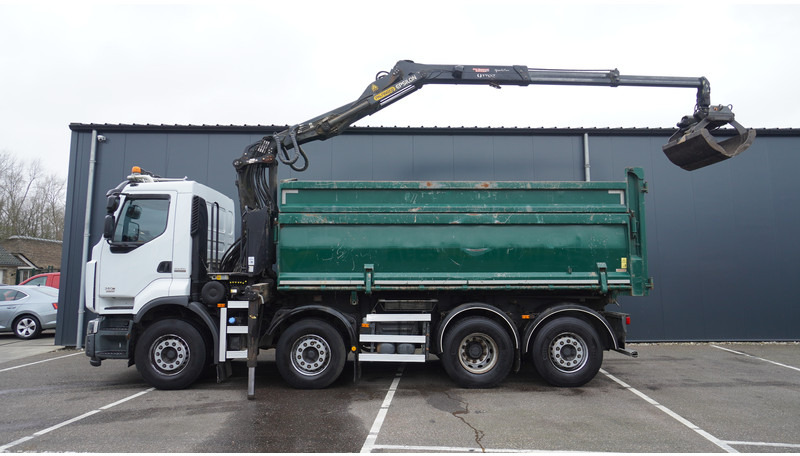 Renault PREMIUM 380 DXI 8X2/6 2 SIDE TIPPER WITH PLFINGER Q 170 Z CRANE.278.200KM - Вантажівка з маніпулятором: фото 1 Renault PREMIUM 380 DXI 8X2/6 2 SIDE TIPPER WITH PLFINGER Q 170 Z CRANE.278.200KM - Вантажівка з маніпулятором: фото 1