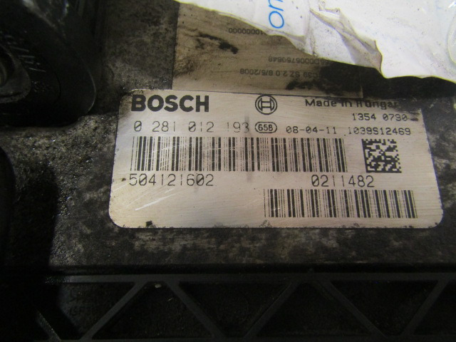 IVECO DAILY 3.0 (FICE 3481C) ECU KIT COMPLETE P/NO BOSCH 0281020193 - Блок управління в категорії Вантажівки: фото 2 IVECO DAILY 3.0 (FICE 3481C) ECU KIT COMPLETE P/NO BOSCH 0281020193 - Блок управління в категорії Вантажівки: фото 2