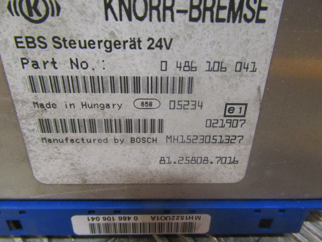 MAN TGA EBS ECU P/NO 81.25808.7016 - Блок управління в категорії Вантажівки: фото 2 MAN TGA EBS ECU P/NO 81.25808.7016 - Блок управління в категорії Вантажівки: фото 2
