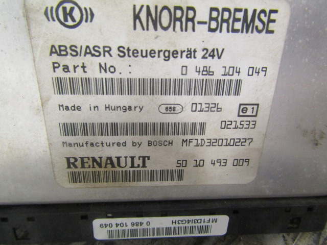 RENAULT MIDLUM DCI ABS/ASR ECU P/NO 486104049/5010453009 - Електрична система в категорії Вантажівки: фото 2 RENAULT MIDLUM DCI ABS/ASR ECU P/NO 486104049/5010453009 - Електрична система в категорії Вантажівки: фото 2