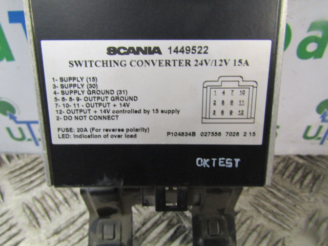 SCANIA P94 VOLTAGE CONVERTER P/NO 1449522 - Блок управління в категорії Вантажівки: фото 2 SCANIA P94 VOLTAGE CONVERTER P/NO 1449522 - Блок управління в категорії Вантажівки: фото 2