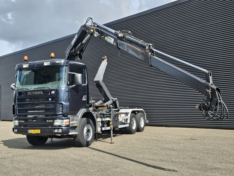 Scania R114.340 6x2 / HIAB CRANE + 25T HOOKLIFT - Гаковий мультиліфт вантажівка, Вантажівка з маніпулятором: фото 2 Scania R114.340 6x2 / HIAB CRANE + 25T HOOKLIFT - Гаковий мультиліфт вантажівка, Вантажівка з маніпулятором: фото 2