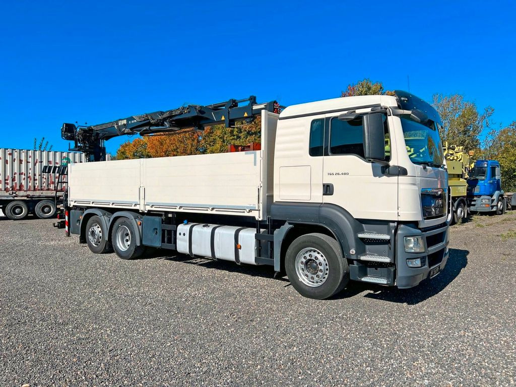 Вантажівка з маніпулятором, Бортова вантажівка/ Платформа MAN 26.480 6X2 Baustoff mit Kran HIAB Top Zustand: фото 10