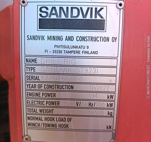 Sandvik DT923i - Гірничодобувна техніка: фото 4 Sandvik DT923i - Гірничодобувна техніка: фото 4